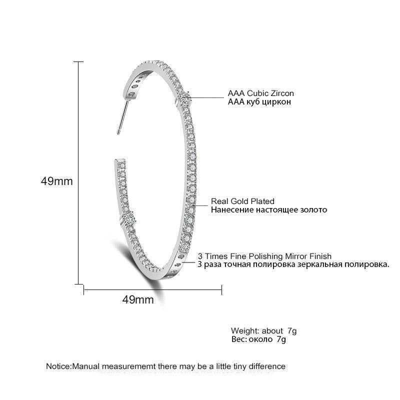 Laura Platinum Style Hoop Earrings - Jera Paris Jewelry