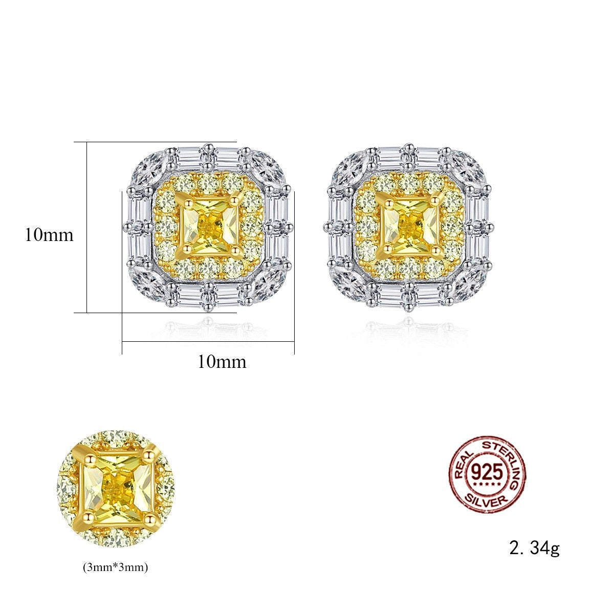 Ode Yellow Diamond Style Earrings - Jera Paris Jewelry