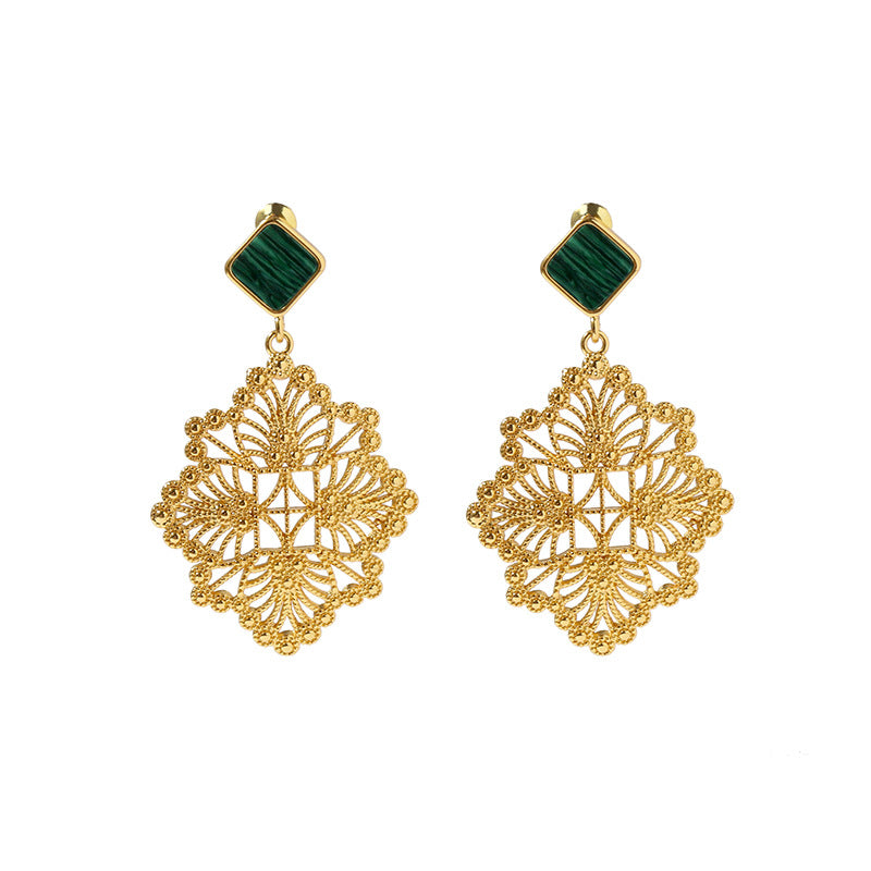 Lace Exotic Golden Vintage Earrings - Jera Paris Jewelry