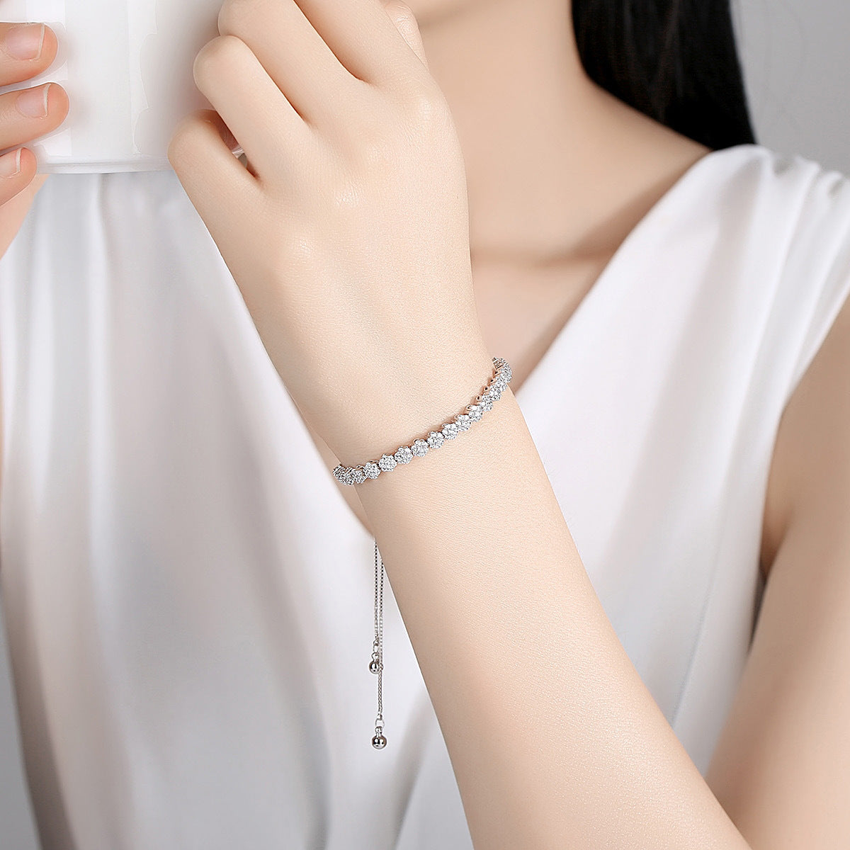 Joelene Tennis Adjustable Bracelet - Jera Paris Jewelry