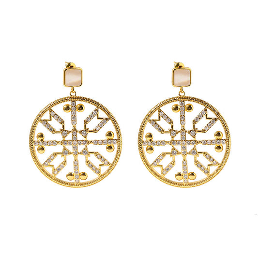 Exotic Golden Statement Earrings - Jera Paris Jewelry