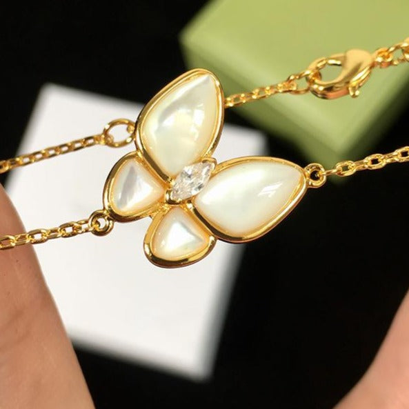 Butterfly Pearl 18K Bracelet - Jera Paris Jewelry