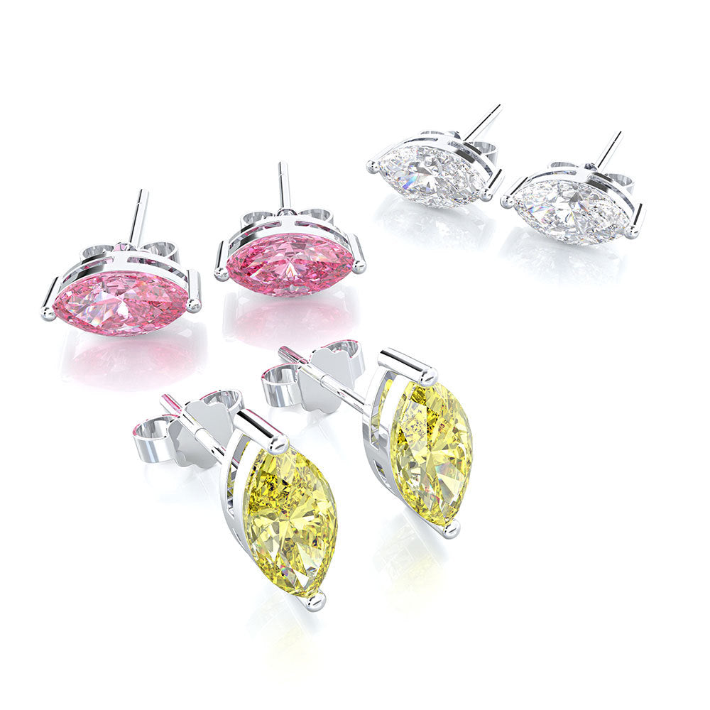 Marquise Multi Color Stud Earrings - Jera Paris Jewelry