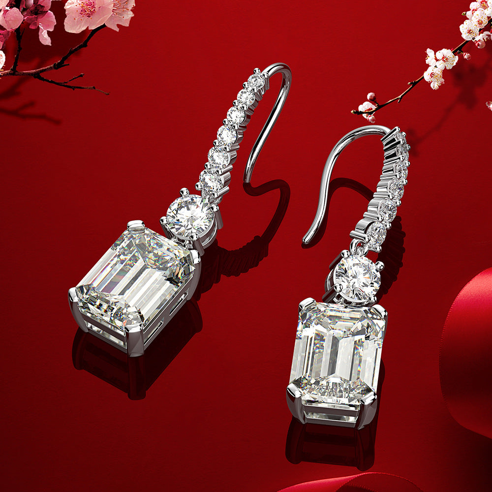 Elena 7ct. Emerald Drop Earrings - Jera Paris Jewelry