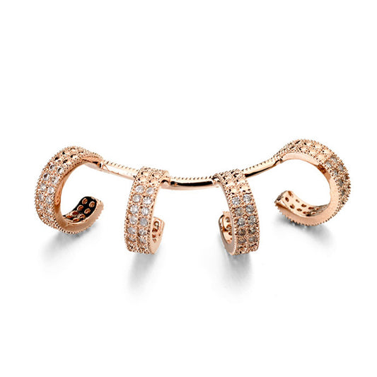 Edge Rose Gold Clip Cuff Earrings - Jera Paris Jewelry