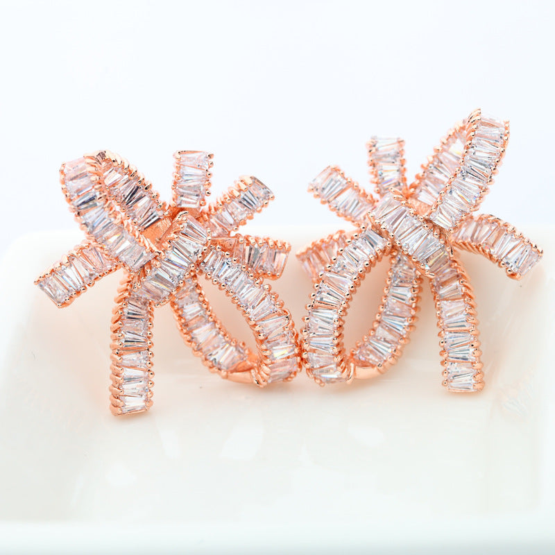 Dancing Knot Stud Bridal Earrings - Jera Paris Jewelry