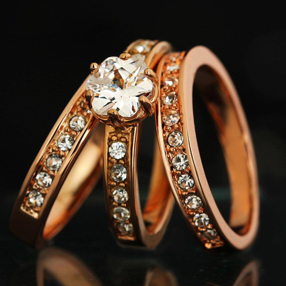 Golden Multi Colors Rings Set - Jera Paris Jewelry