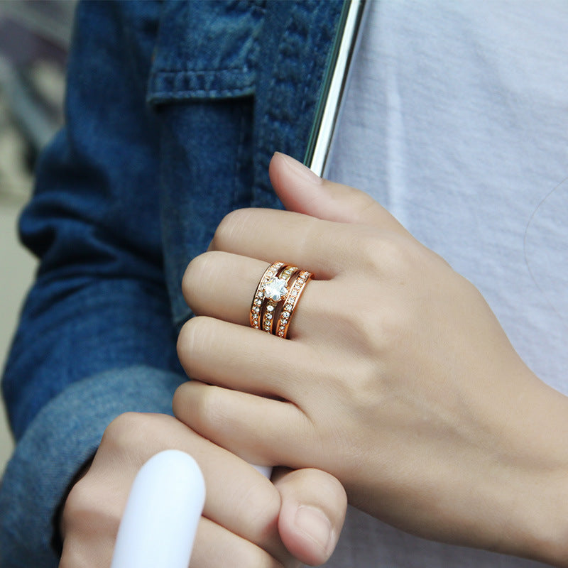 Golden Multi Colors Rings Set - Jera Paris Jewelry