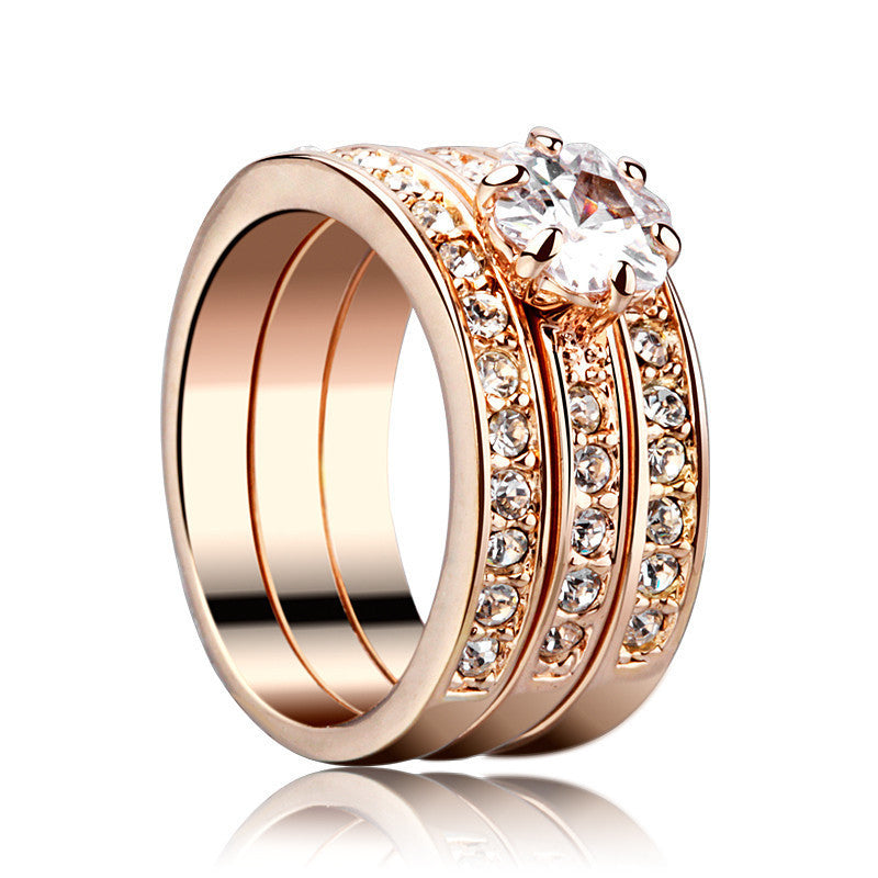 Golden Multi Colors Rings Set - Jera Paris Jewelry