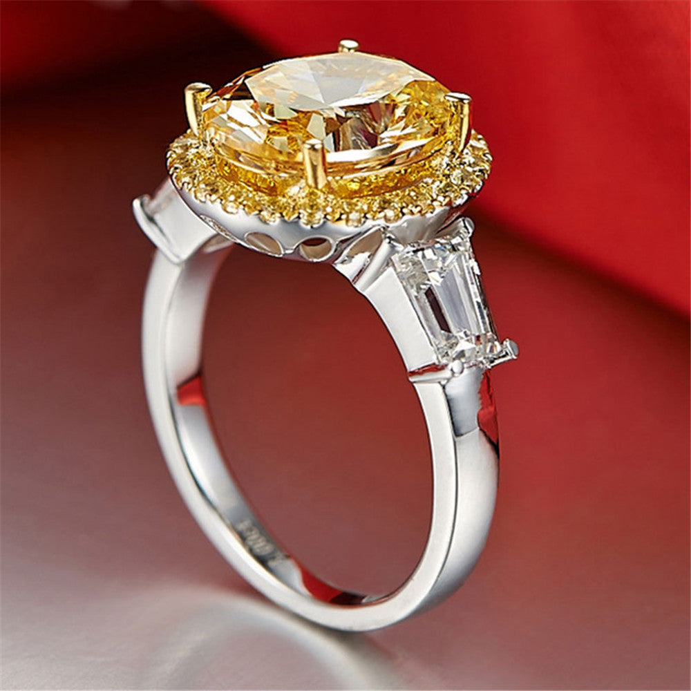 Jean 8ct. Platinum Style Oval Ring - Jera Paris Jewelry