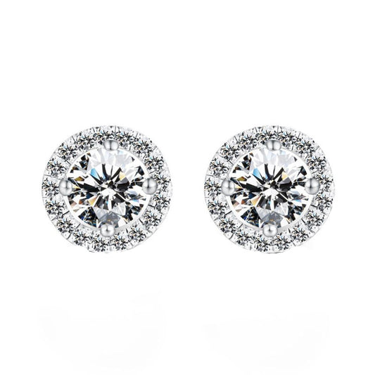 Marie Platinum Style Stud Earrings - Jera Paris Jewelry