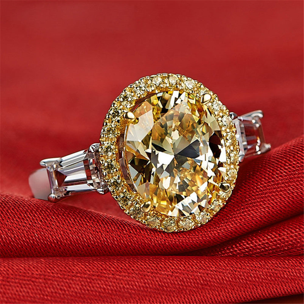 Jean 8ct. Platinum Style Oval Ring - Jera Paris Jewelry