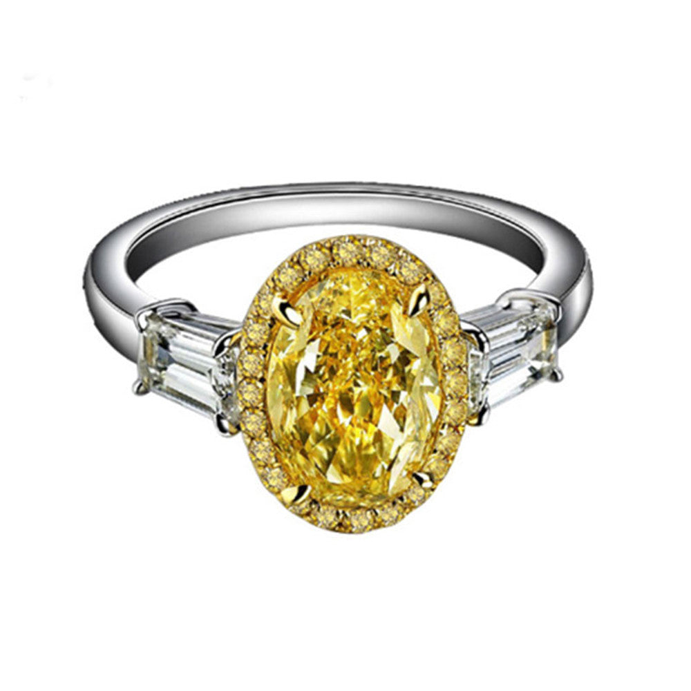 Jean 8ct. Platinum Style Oval Ring - Jera Paris Jewelry