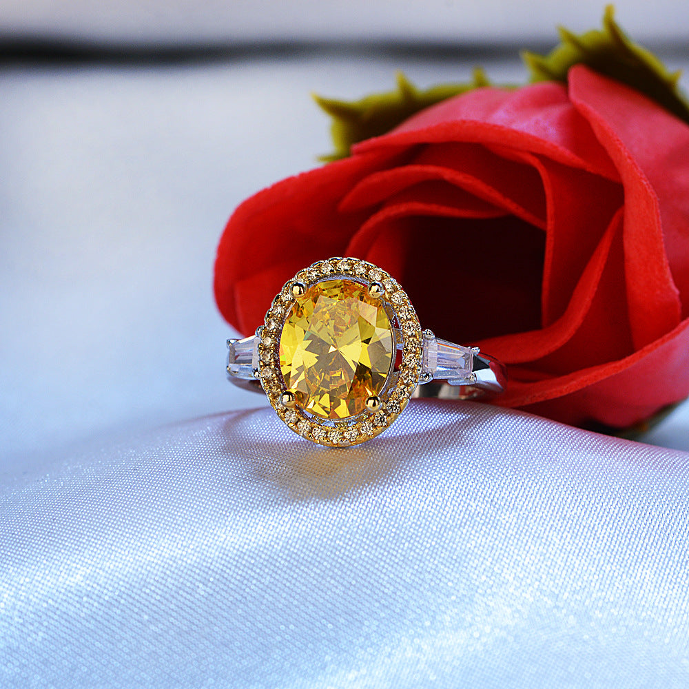 Jean 8ct. Platinum Style Oval Ring - Jera Paris Jewelry