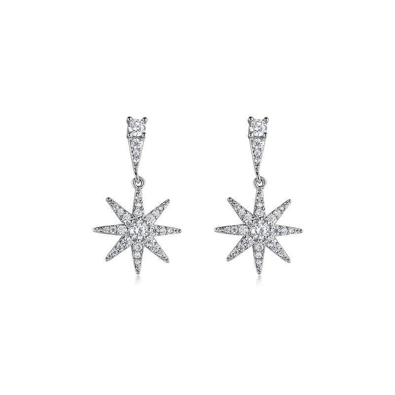 Sparkle Star Silver Earrings - Jera Paris Jewelry