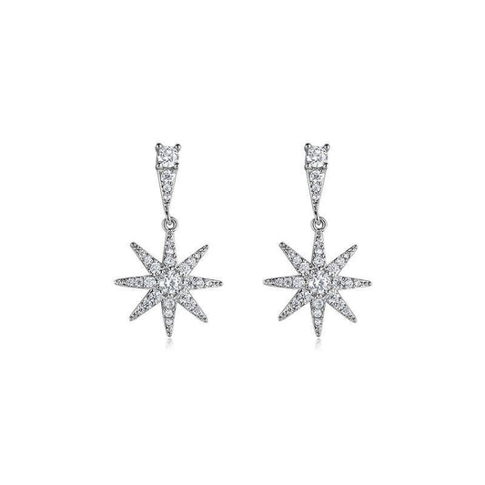 Sparkle Star Silver Earrings - Jera Paris Jewelry