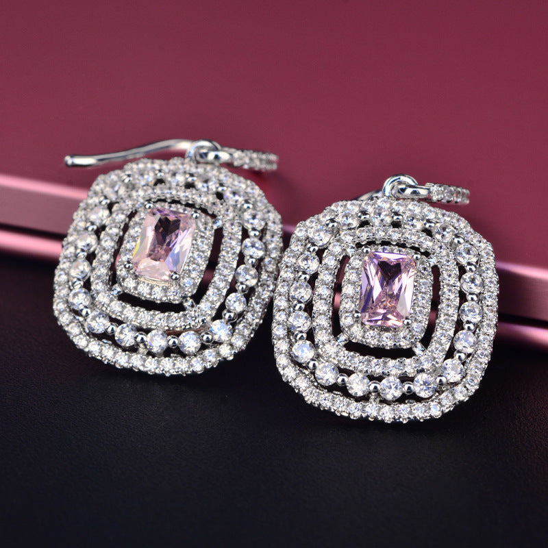 Galaxy Pink Diamond Style Earrings - Jera Paris Jewelry