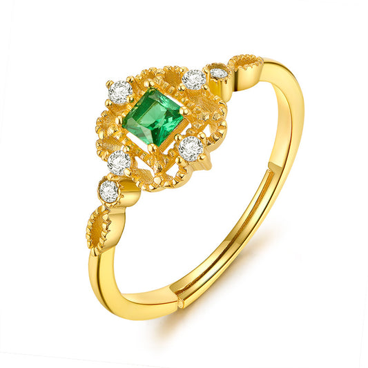 Lace Emerald Adjustable Ring - Jera Paris Jewelry