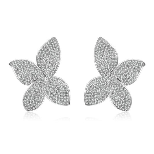 Flora Mirco Pave Elegance Earrings - Jera Paris Jewelry