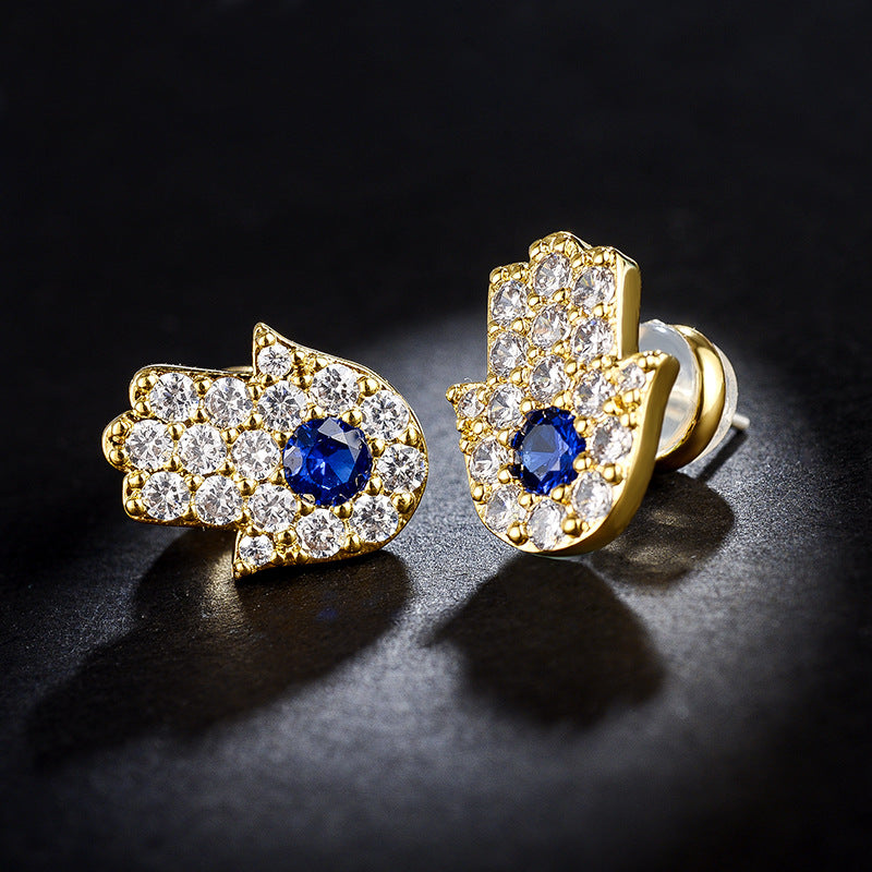 Hamsa Hands Stud Earrings - Jera Paris Jewelry