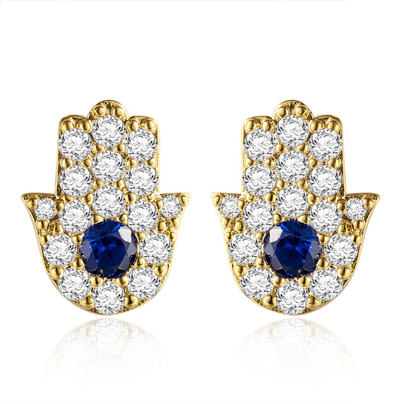 Hamsa Hands Stud Earrings - Jera Paris Jewelry
