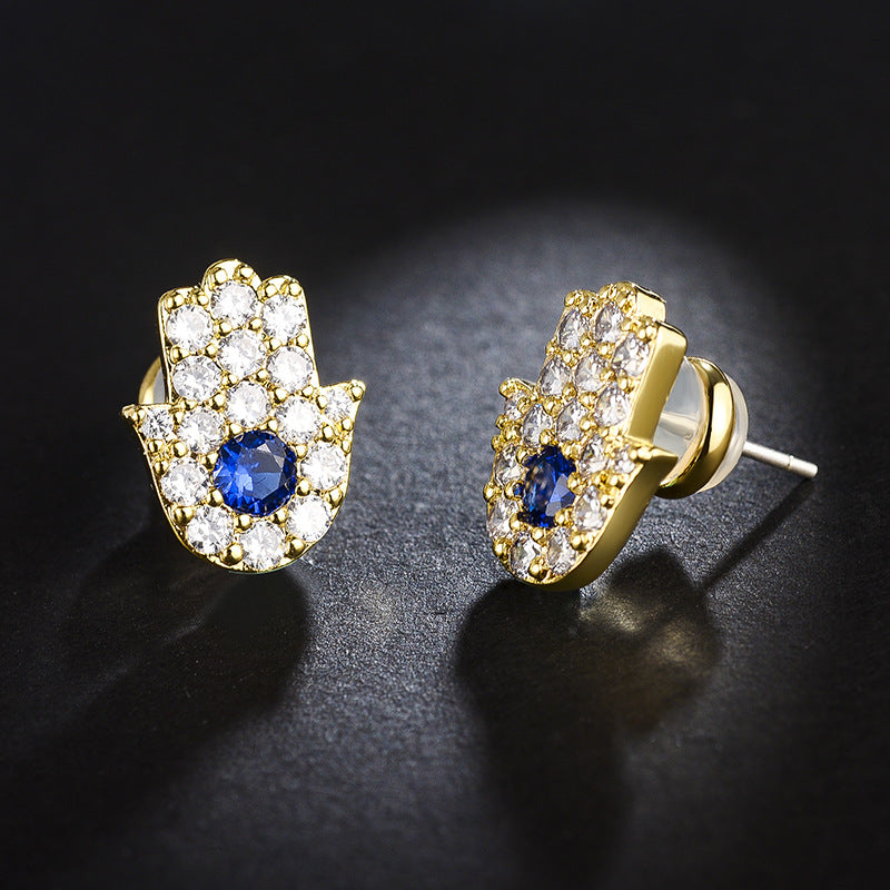 Hamsa Hands Stud Earrings - Jera Paris Jewelry