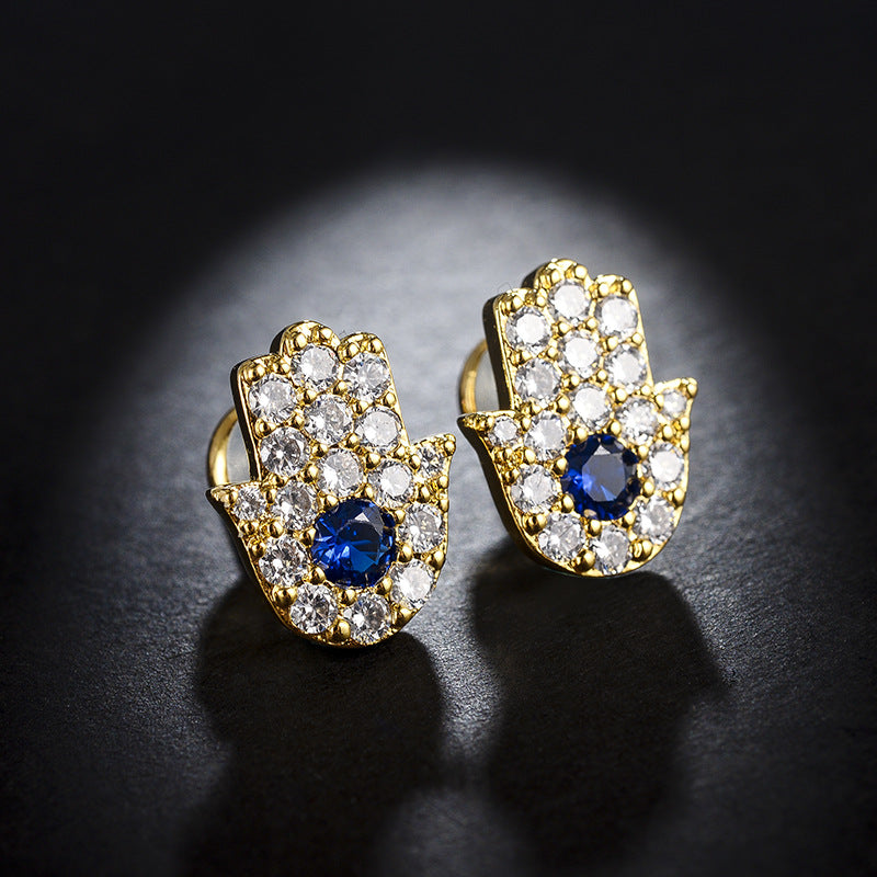 Hamsa Hands Stud Earrings - Jera Paris Jewelry