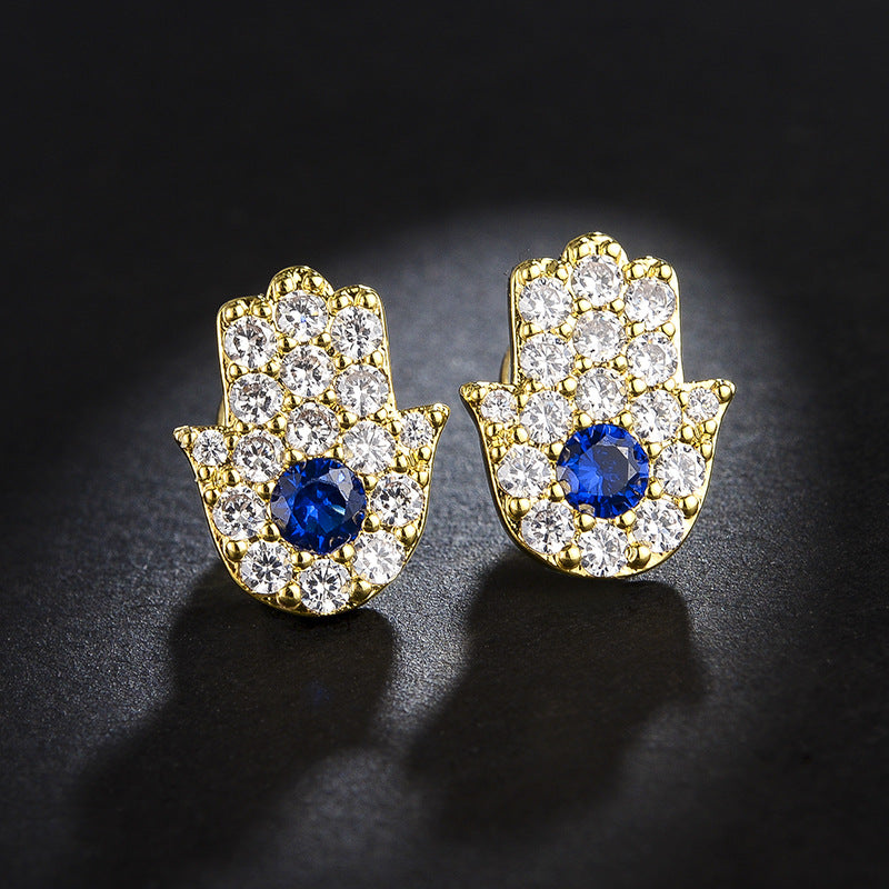 Hamsa Hands Stud Earrings - Jera Paris Jewelry