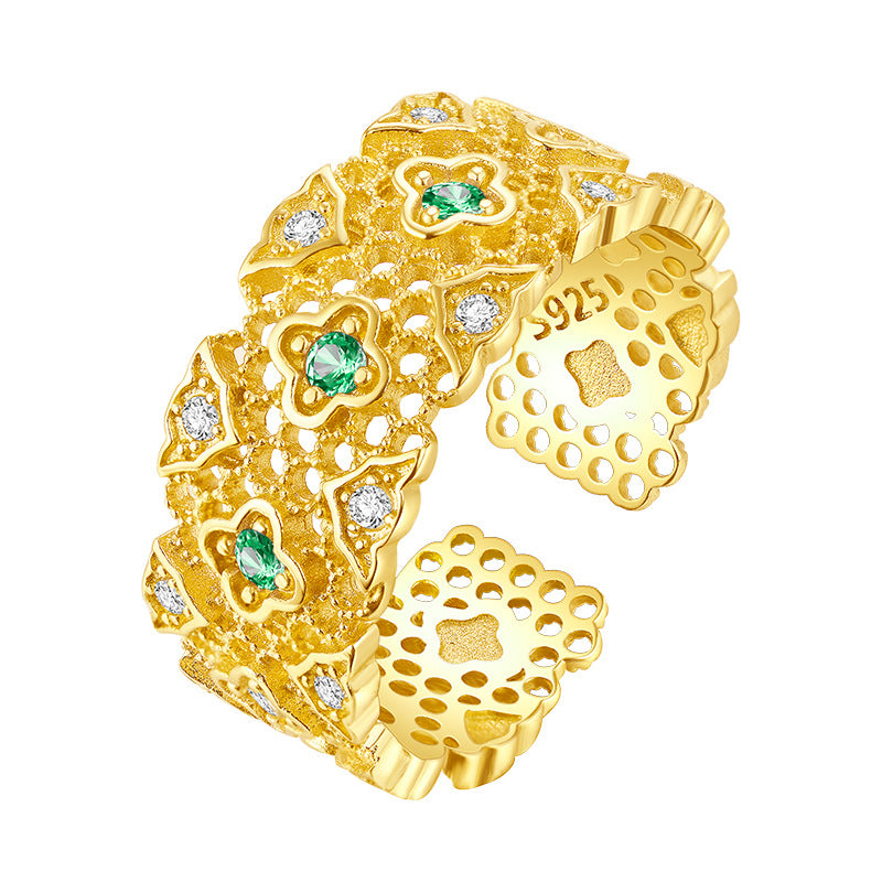 Lace Luxury Emerald 14K Ring - Jera Paris Jewelry