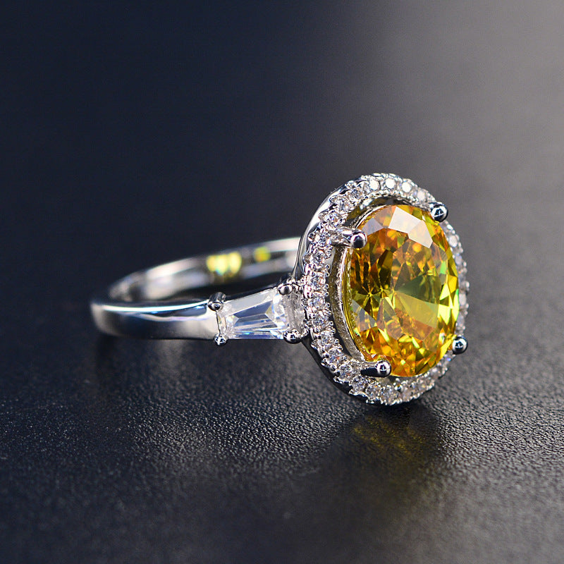 Jean 8ct. Platinum Style Oval Ring - Jera Paris Jewelry
